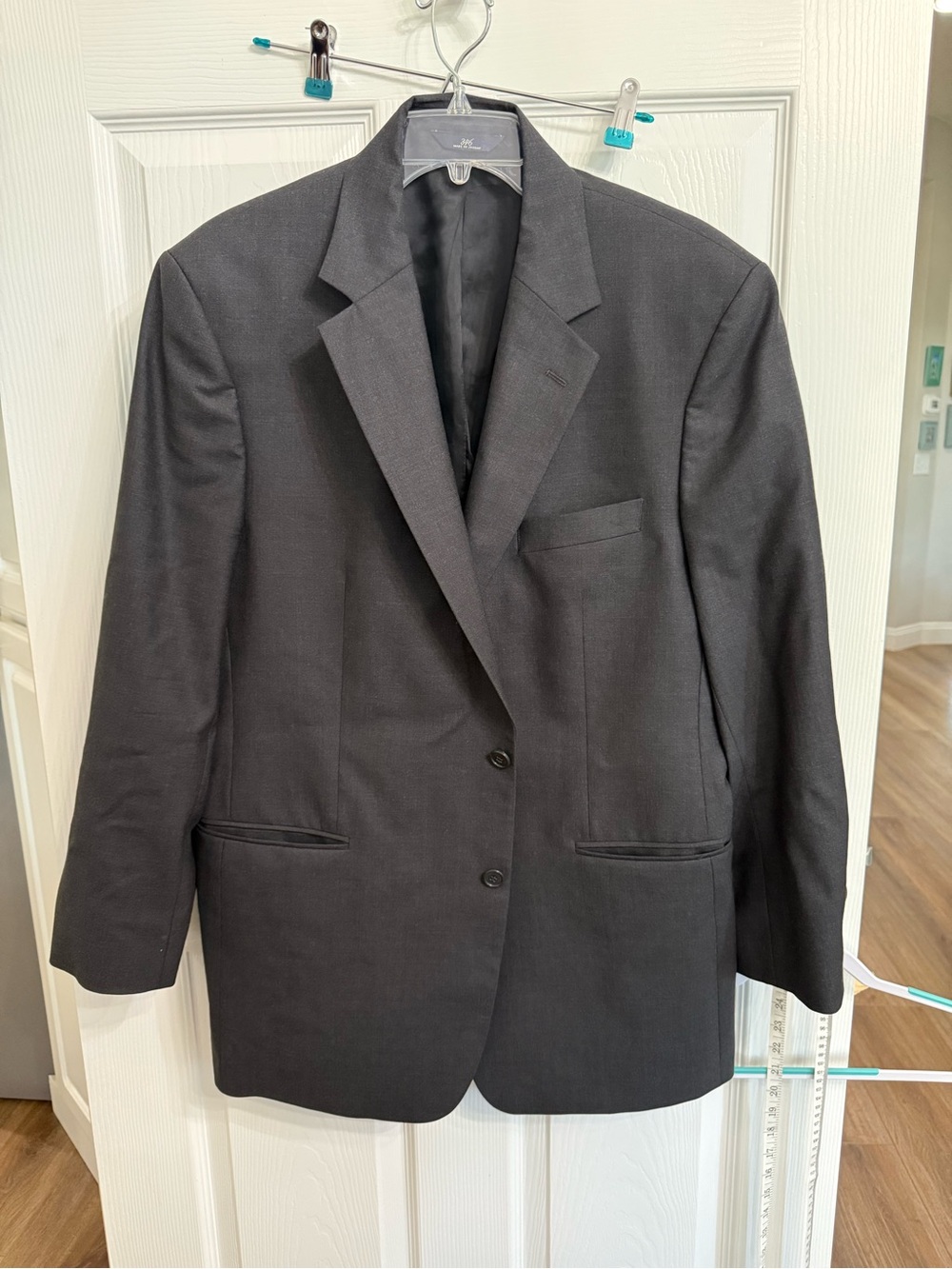Brooks Brothers 346 Men’s 44 LG Wool Stretch Charcoal Gray Blazer Sport Coat